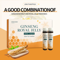 Liquide oral au ginseng et à la gelée royale 25ml*10 flacons PP, extrait de Panax Ginseng, boisson santé, complément énergétique, OEM, marque privée
