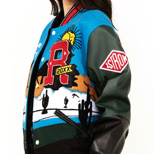 Chaqueta Varsity de Lona Estampada de Manga Larga para Mujer, Estilo Nuevo, Corte Ajustado, Diseño Personalizado, Ropa Urbana, Transpirable, de Secado Rápido y Ligera - Product Image 6