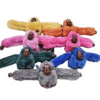 Porte-clés singe en peluche mignon, cadeau pour enfants, pendentif jouet en peluche orang-outan à poils longs, breloque de sac animal de collection, vente en gros
