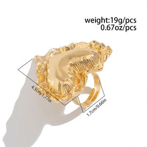 Conjuntos de joyas tridimensionales de amor, anillos de estilo Ins de acero inoxidable para mujer de aleación de moda para niñas, exageración hermosa brillante - Product Image 2