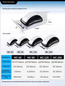 Cepillo Magnético Triangular para Peceras SOBO, Herramienta de Limpieza de Doble Cara con Raspador de Algas, Plástico Resistente - Product Image 6
