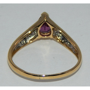 Anello con diamanti e rubino in oro 14k - Product Image 4