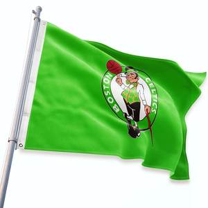 Drapeau d'équipe 100% drapeau en polyester personnalisé 3x5Outdoor Promotion impression numérique impression logo grand grand drapeau personnalisé <span class=keywords><strong>Boston</strong></span> Celtics <span class=keywords><strong>NBA</strong></span> - Product Image 1
