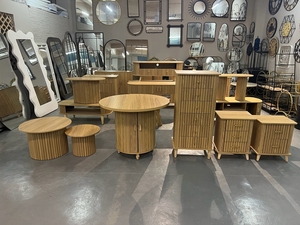 Juego de mesa de comedor de pino macizo circular de alta calidad estilo japonés multifuncional con crestas para hoteles y restaurantes - Product Image 4