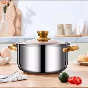 Stainless Steel Soup <b>Pot</b> 18Cm 20Cm With Lid <b>Induction</b> Compatible Food Grade Capacity 1.1L 2L Household Cooking <b>Pot</b> - Product Image 2