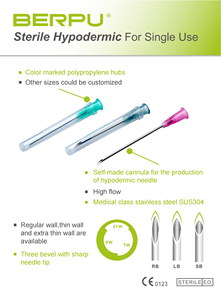 Berpu hizo desechable estéril muestra gratis 19G 20G 21G aguja hipodérmica aguja personalizada tamaño de aguja de inyección - Product Image 4