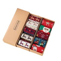 Chaussettes de Noël en coton jacquard pour femme, motif faon style japonais, absorbantes et désodorisantes, collection automne/hiver