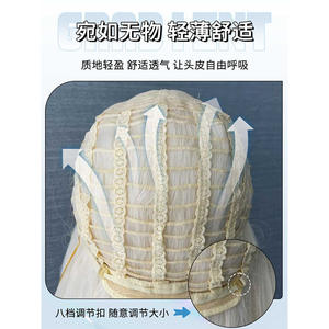 Peluca Larga y Lisa de Marca Nacional Ju Jingyi, Color Degradado, Cobertura Completa, Línea de Cabello Natural, Peluca de Encaje con Fibra Resistente al Calor - Product Image 2