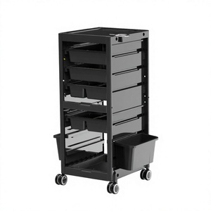 Chariot de Salon de Coiffure Pliable Moderne de Luxe en Plastique avec Panneau Arrière Fermé pour Hôtels, Écoles, Ateliers et Supermarchés - Product Image 3