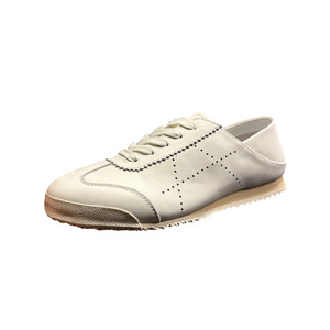 QHCCID <b>White</b> Genuine Leather Lace-up Flat Shoes Men's Casual Breathable Sport Shoes Daily Wear - Product Image 2