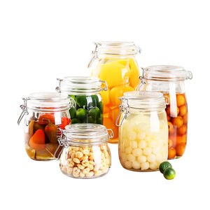 Barattolo di Conservazione in Vetro Moderno ed Ecologico, Design Flessibile con <span class=keywords><strong>Chiusura</strong></span> a Morsetto Metallico, Capacità 1L <span class=keywords><strong>per</strong></span> Uso in Cucina e Feste - Product Image 6