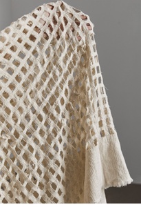 Nouveau tissu en <span class=keywords><strong>lin</strong></span> et coton brut, couleur originale, délavé, à motif quadrillé ajouré, vintage, vieilli et effiloché, pour robe de créateur - Product Image 6