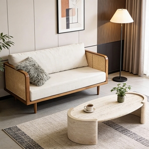 Divano Moderno Minimalista a Due Posti in Velluto Imbottito Rinfrescante Reclinabile per Hotel, Soggiorno, Appartamento, Villa - Product Image 1