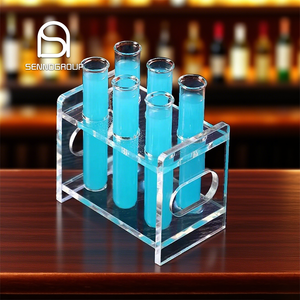 แก้วช็อตทรงหลอดใสขนาด 1 ออนซ์ แก้วช็อต<span class=keywords><strong>เหล้า</strong></span>สีขนาดเล็ก ชุดแก้วช็อตทรงหลอดพร้อมถาดพลาสติก - Product Image 1