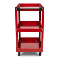 Chariot à outils professionnel robuste rouge OEM avec 3 étagères épaisses et roues en caoutchouc verrouillables – Direct Usine