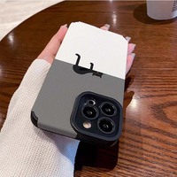 Coque de téléphone portable en cuir artificiel TPU souple avec impression de chat noir paresseux pour iPhone X Xr Xs 11 12 13 14 15 16 17 18 Pro Max