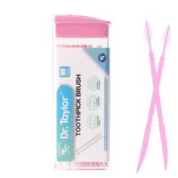 Échantillon gratuit de fil dentaire réutilisable en plastique portable personnalisé à bas prix Brosse interdentaire Cure-dents coudé