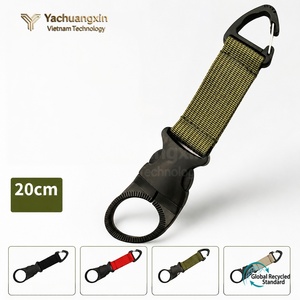 Sangle porte-bouteille en nylon noir avec mousqueton pour le camping et la randonnée en plein air, lot de 2 - Product Image 4