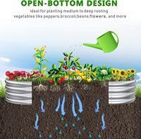 China Hersteller verzinkt Hinterhof Patio Pflanzer Metall Oval angehoben Garten bett Pflanzer für Kräuter Blumen Früchte