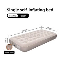 Matelas pneumatique auto-gonflant pliable en PVC floqué pour camping extérieur, épais, surélevé, portable et imperméable