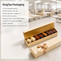 Boîte cadeau longue magnétique en ruban ambre avec nœud en satin et doublure dorée, impression personnalisée pour la vente en gros de chocolats