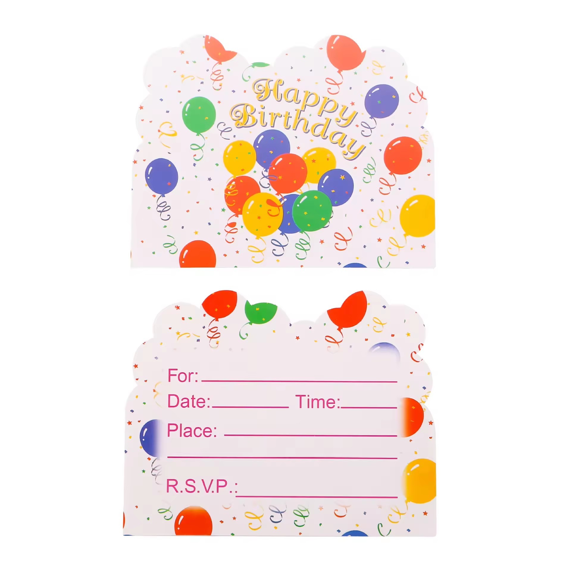 Carte d'invitation blanche-10PCS