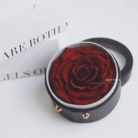 Boîte ronde Fleurs conservées Roses conservées Coffret cadeau cortical pour petite amie Saint Valentin Fête des mères Mariage Anniversaire Chris