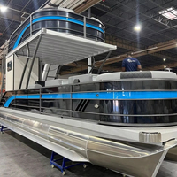 Yacht à voile et ponton de pêche en aluminium soudé, fait main, double pont, 30 pieds, 150 CV, personnalisable, compatible OEM