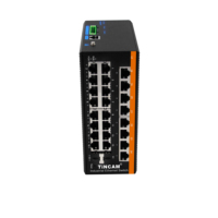 Commutateur Ethernet industriel géré Tincam Layer 2, 2 ports SFP Gigabit + 24 ports Fast Ethernet, console, VLAN, SNMP, STP, ERPS, PTP, rail DIN