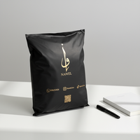 Sacs en plastique noirs avec logo personnalisé, sacs à fermeture éclair, sacs d'expédition pour vêtements, sacs d'emballage à fermeture éclair pour petites entreprises