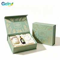 Confezione Regalo per Aromaterapia Stile Libro Magnetico in Cartone Grigio con Lamina Dorata per Candele e Oli Essenziali Personalizzabile Ordine all'Ingrosso