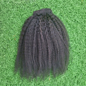 New Arrival 100% Human Virgin Remy Hair Bundles Indonesian Natural Kinky Straight Yaki Texture Double Weft Top Grade Premium - Product Image 1