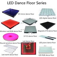 Installation rapide, sol de danse LED 3D sans fil Abyss Infinity magnétique ABS+verre trempé, installation facile pour scène de mariage, fête