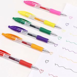 Juego de Bolígrafos de Gel para Estudiantes con Ancho de Escritura de 0.5mm/0.7mm, Tintas Azul, Roja, Morada y Verde, Bolígrafos de Punta Redonda para Papel - Product Image 6
