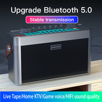 Haut-parleur de karaoké portable 2026 avec subwoofer, carte son, Bluetooth, pour scène, maison, KTV, avec deux microphones sans fil
