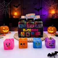 Jouet Squishy Anti-stress en Maltose Transparente Scintillante, Couleurs Assorties, Idéal pour Halloween et Cadeaux de Fête (Vente Flash)