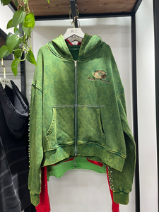 Set Felpa Crop con Zip Oversize in Tessuto Pesante 500gsm, Ricamo e Effetto Stone Washed, Personalizzabile Guangzhou Shangshang - Product Image 2