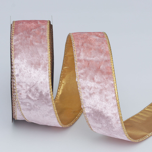 Vente en gros nouveauté <span class=keywords><strong>ruban</strong></span> de velours avec déco dorée pour le bricolage arcs emballage cadeau décoration d'arbre de Noël - Product Image 4
