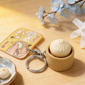 Promotional Toy Cute Mini Dumpling Squishy Keychain Stress Relief Toy Dumpling Keychain Accessories for <b>Backpack</b> Decor - Product Image 3