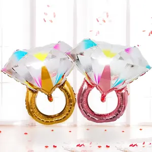 HT Proposta 3D Diamond Ring Globos Balões Folha De Balão De Hélio Balão Da Folha do Dia Dos Namorados