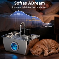 Fontaine à eau intelligente sans fil pour animaux de compagnie avec capteur de mouvement, alimentée par batterie, distributeur automatique d'eau pour chats, pour les foyers multi-animaux