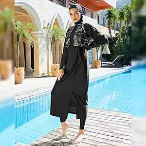3 pezzi costumi da bagno donna musulmana tempi moderni costumi da bagno islamici di tipo diviso donna islamica