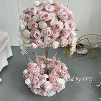 Nouveautés IFG, centres de table en fleurs de soie rose modernes de haute qualité pour les décorations de table de mariage