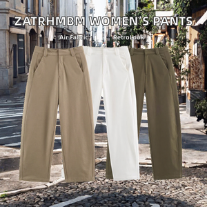 ZATRHMBM 2026 Otoño Nueva Moda Pantalones Largos Casuales de Poliéster Tejido de Cintura Media para Mujer - Product Image 2