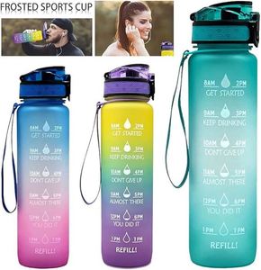 32oz Gradient Motivational <b>Water</b> <b>Bottle</b> with <b>Time</b> Marker Straw, BPA-Free Leakproof Sports <b>Water</b> <b>Bottle</b> - Product Image 3