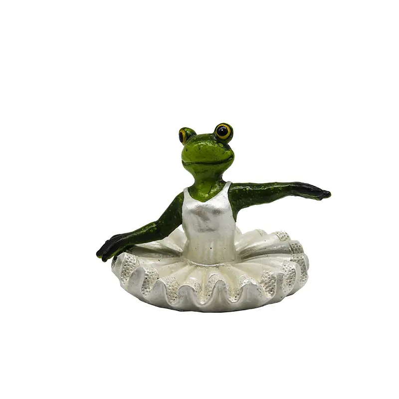 מותאם אישית שרף בריכת בריכת קישוט צף על מים יוגה צפרדע פסל בעלי החיים צלמית