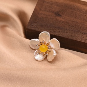 Broche de Pérola 10-11mm Pérola Lavanda Base Dourada Estilo Elegante Joia para Festa Presente de Dia dos Namorados Pérola Natural - Product Image 2