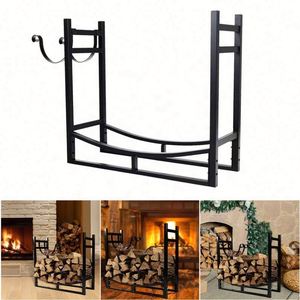 Durable Iron Fireplace Poker Brush Shovel Tongs <b>Log</b> <b>Holders</b> and Firewood Storage Racks for Indoor & Outdoor Use - Product Image 6