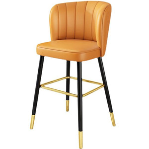 Tabouret de bar vintage à hauteur de comptoir, siège en velours pour la <span class=keywords><strong>cuisine</strong></span>, le petit-déjeuner, avec pieds en métal robustes, repose-pieds, utilisation à domicile, au bar et à l'hôtel - Product Image 4