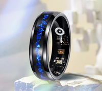 Bestseller Smart Ring 8mm Schwarz Rot Opal Goldblatt Abalone-Muschel Einlage Einzigartiger Ring für Männer Komfortabler Sitz